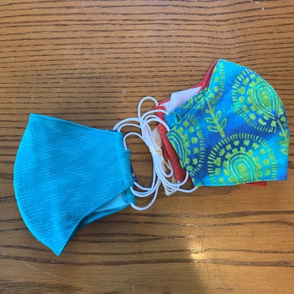 Handmade Bright Face Masks Bundle of Four Adult Multicolor - Picture 4 of 7